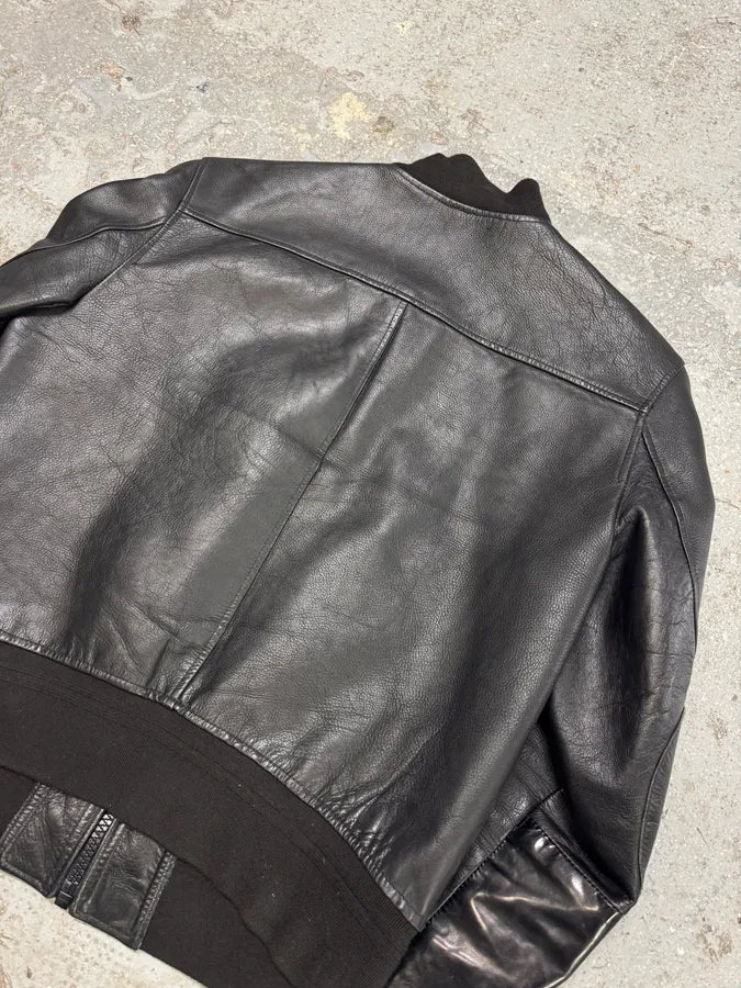 SS2011 Acne Studios Black Padded Bomber Leather Jacket OkMMfgC 6