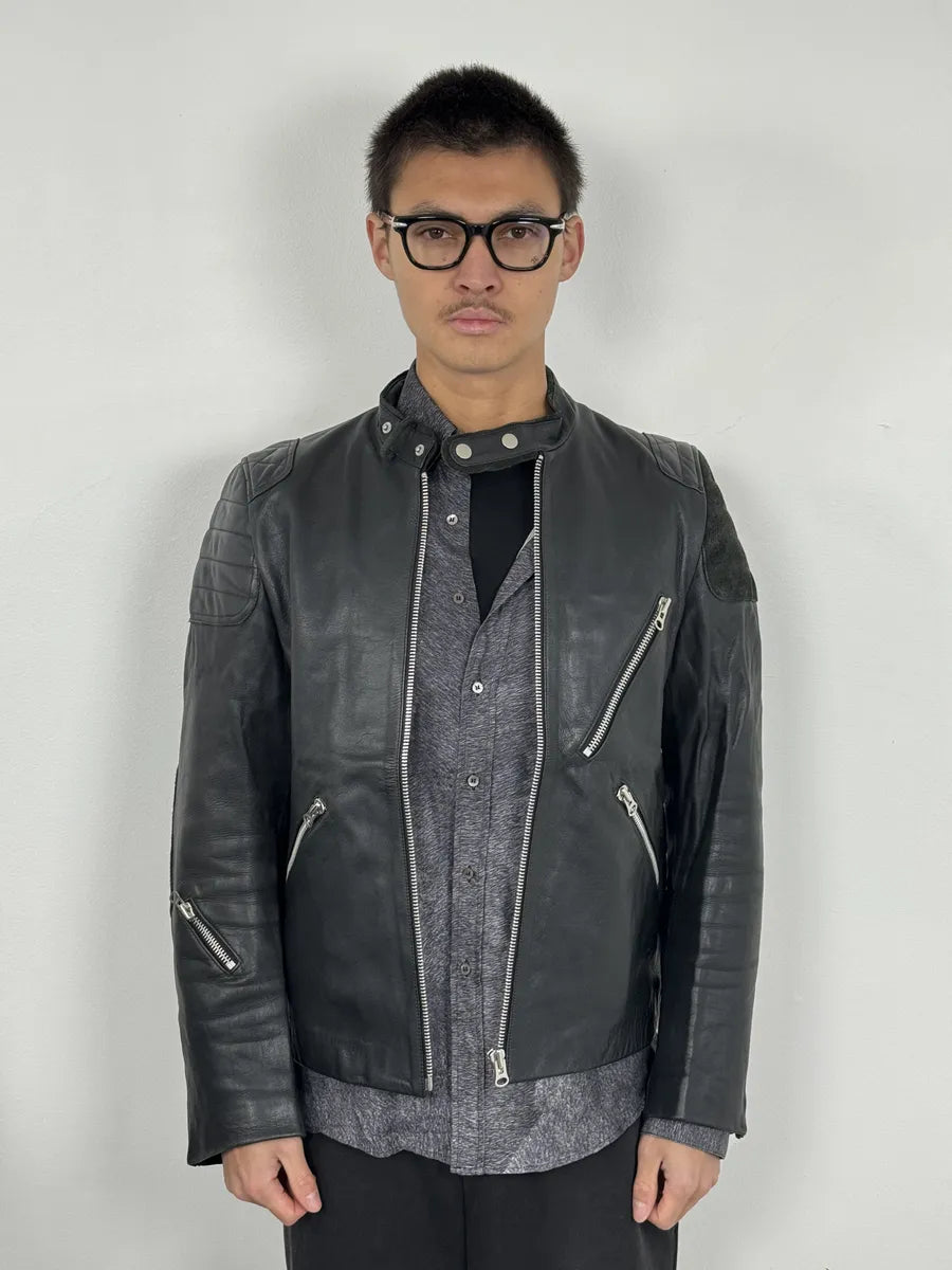 SS2011 Acne Studios Oliver Biker Black Leather Jacket iPOahHa 1