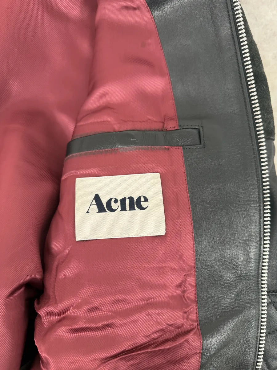 SS2011 Acne Studios Oliver Biker Black Leather Jacket iPOahHa 7