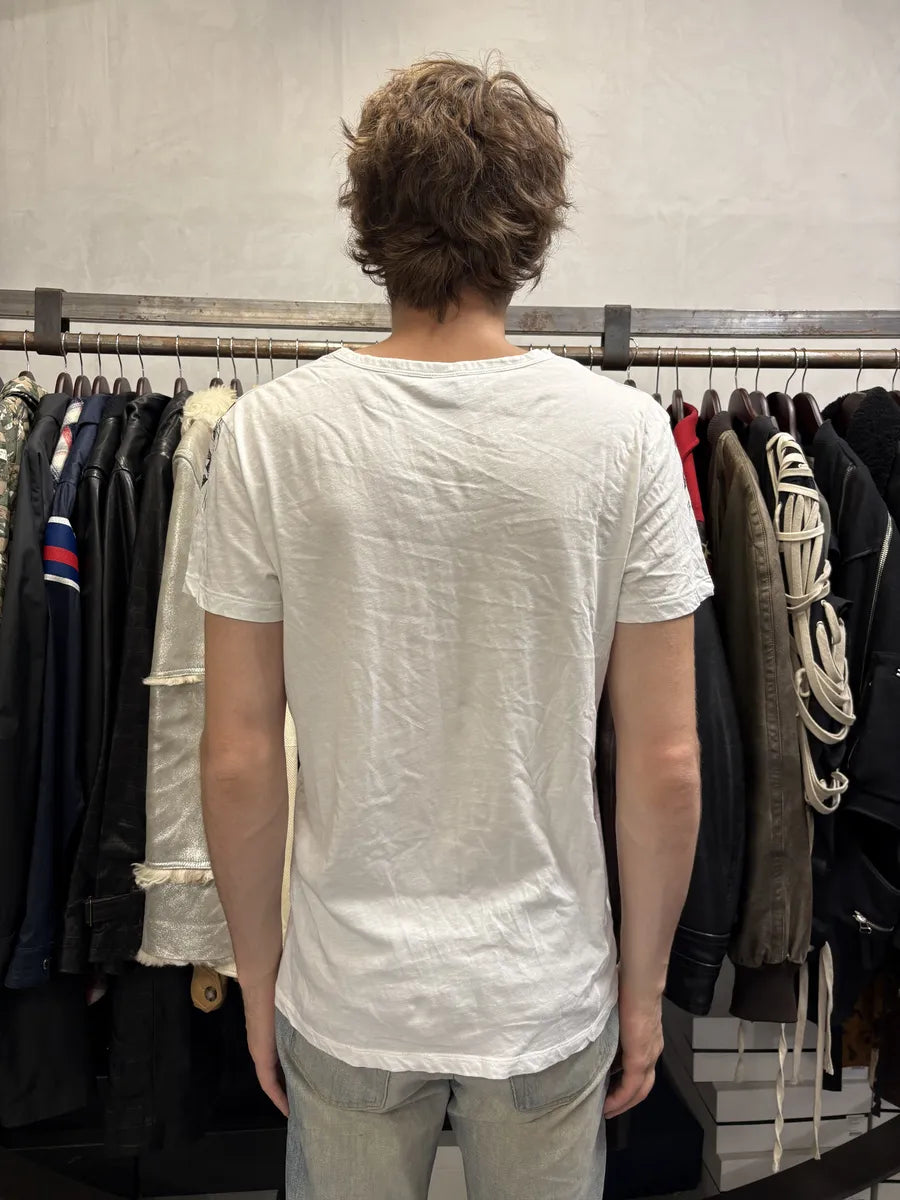 SS2011 Alexander McQueen Black & White Eagle V Neck T-Shirt VmZgZtI 1