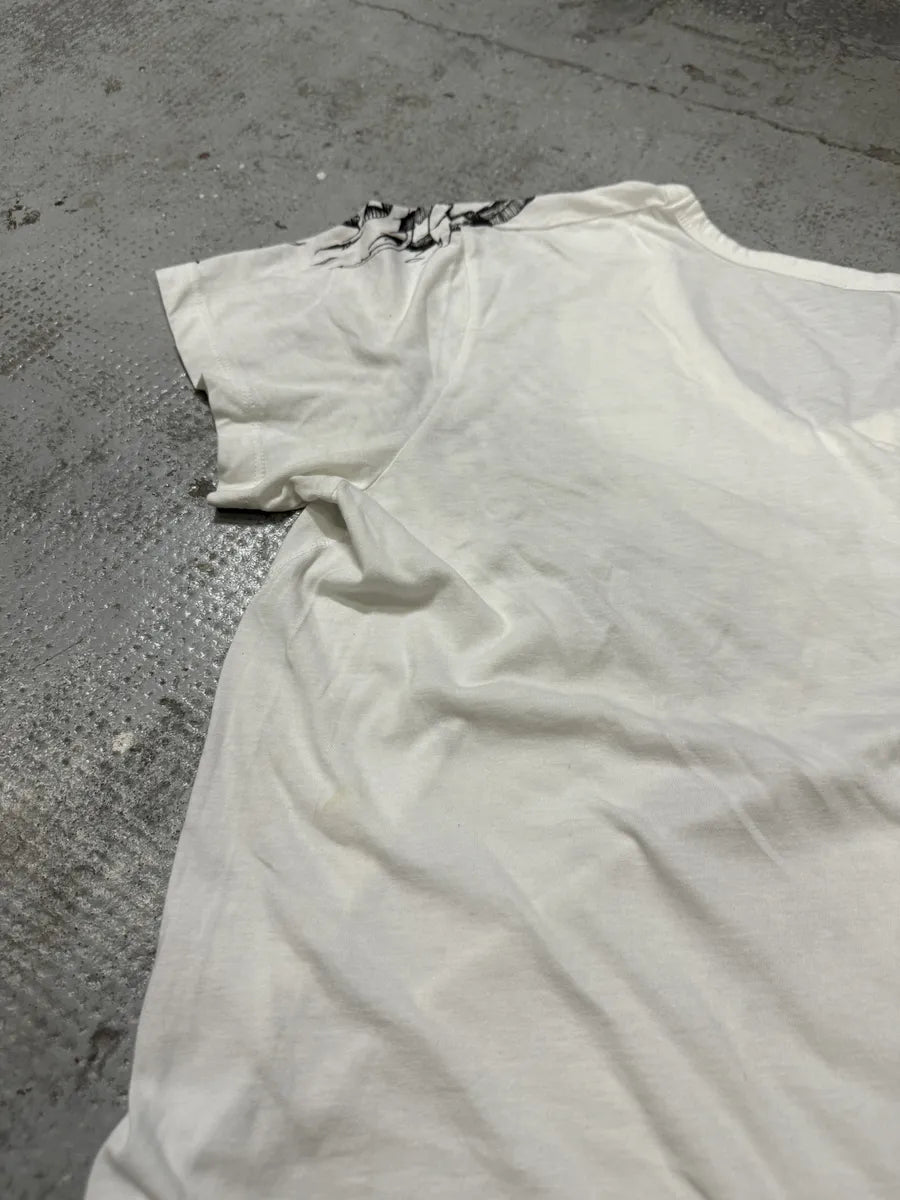 SS2011 Alexander McQueen Black & White Eagle V Neck T-Shirt VmZgZtI 4