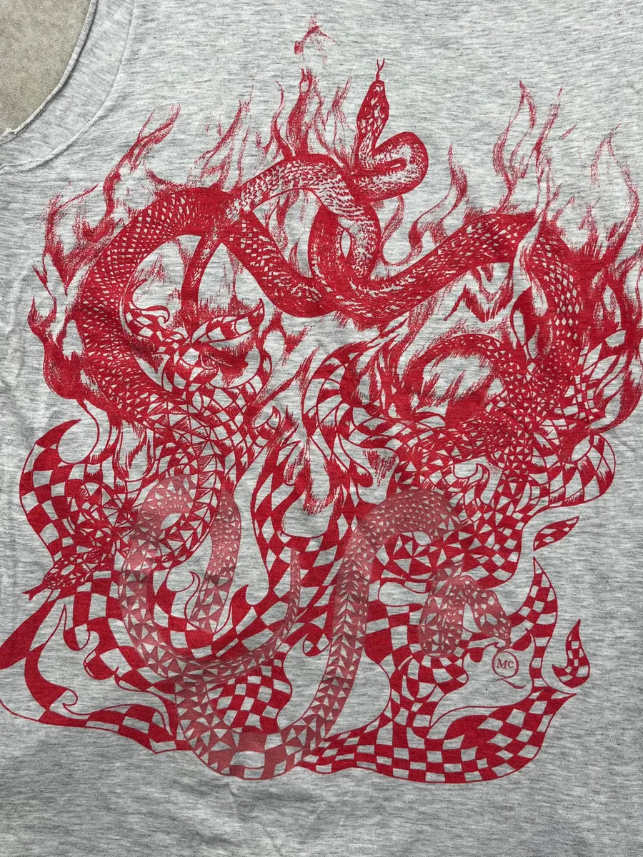 SS2011 Alexander McQueen Grey Dragon Embroidered Tank Top uVLFsCO 6