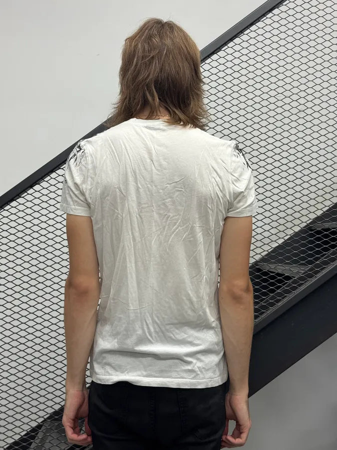 SS2011 Alexander McQueen White Raven T-Shirt WtKPVTP 2