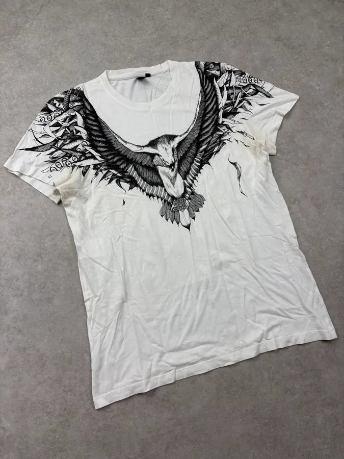 SS2011 Alexander McQueen White Raven T-Shirt WtKPVTP 3