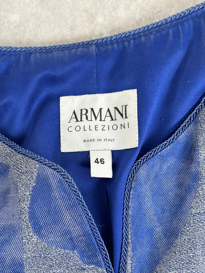 SS2011 Armani Collezioni Grey & Blue Floral Blazer Jacket eAfHAlR 9