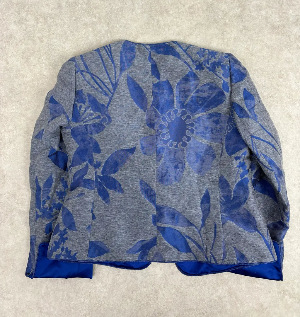 SS2011 Armani Collezioni Grey & Blue Floral Blazer Jacket eAfHAlR 4