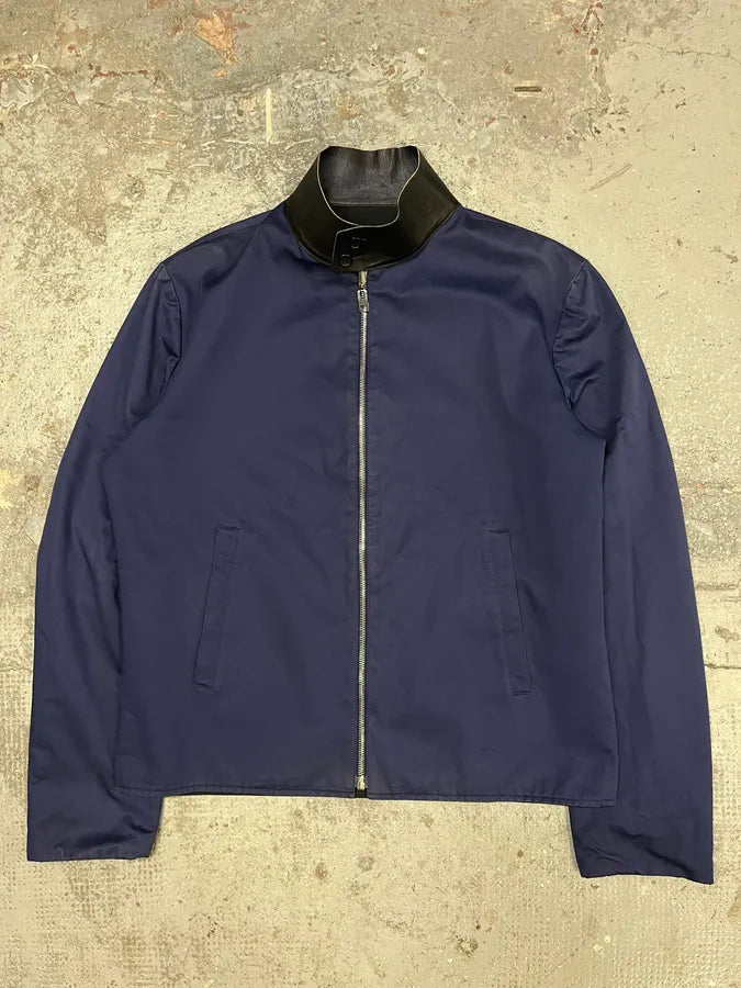 SS2011 Balenciaga Black & Blue Reversible Leather Collar Minimalist Jacket (M/L) WoaMuvr 1
