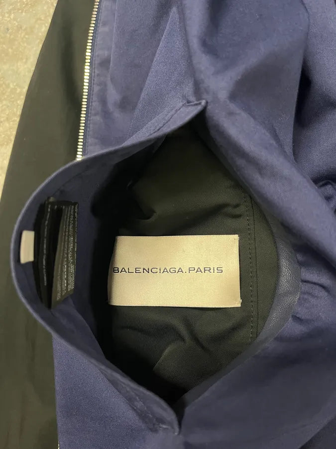SS2011 Balenciaga Black & Blue Reversible Leather Collar Minimalist Jacket (M/L) WoaMuvr 10