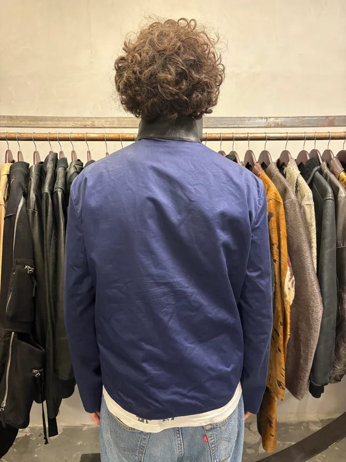 SS2011 Balenciaga Black & Blue Reversible Leather Collar Minimalist Jacket (M/L) WoaMuvr 4