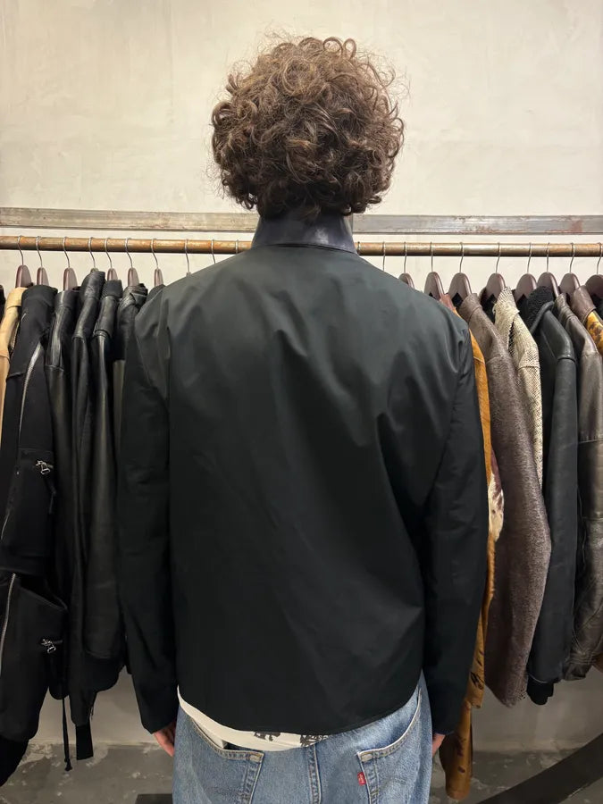 SS2011 Balenciaga Black & Blue Reversible Leather Collar Minimalist Jacket (M/L) WoaMuvr 5