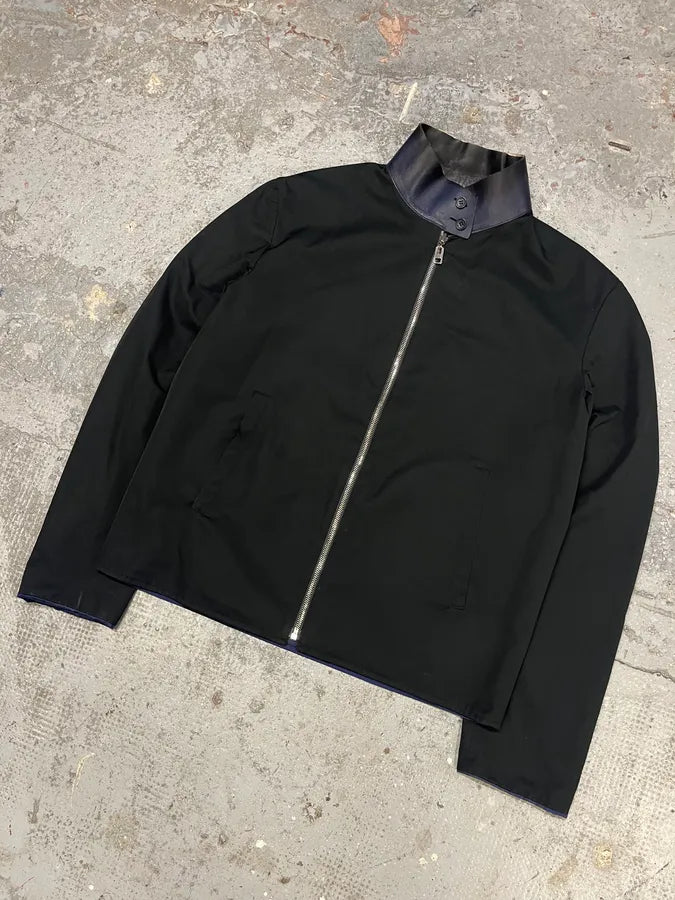 SS2011 Balenciaga Black & Blue Reversible Leather Collar Minimalist Jacket (M/L) WoaMuvr 6