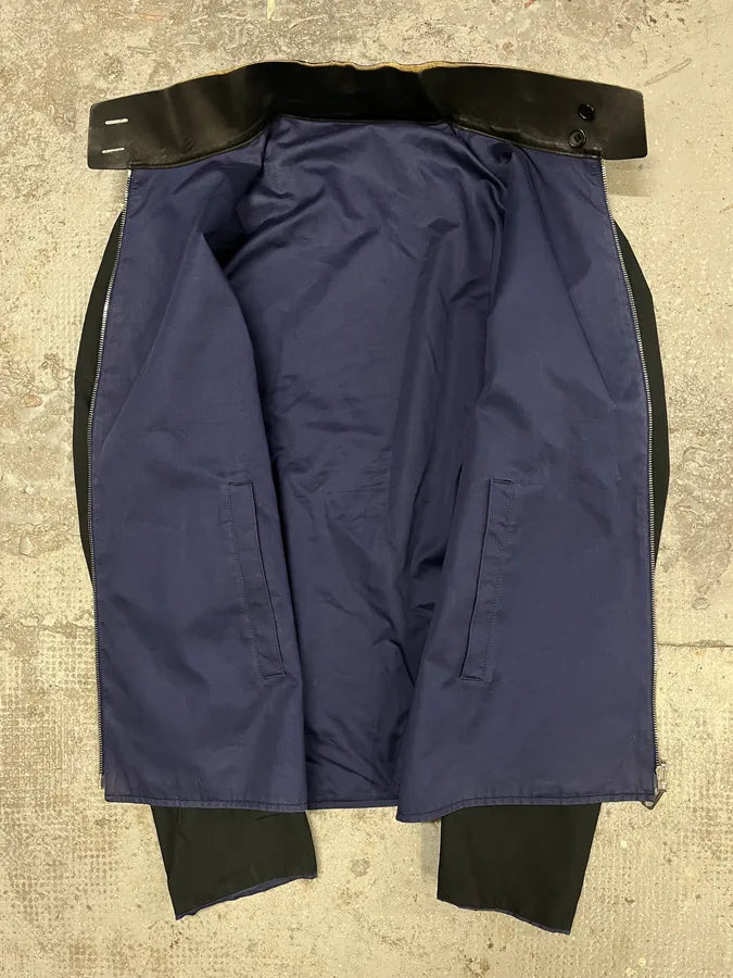 SS2011 Balenciaga Black & Blue Reversible Leather Collar Minimalist Jacket (M/L) WoaMuvr 8