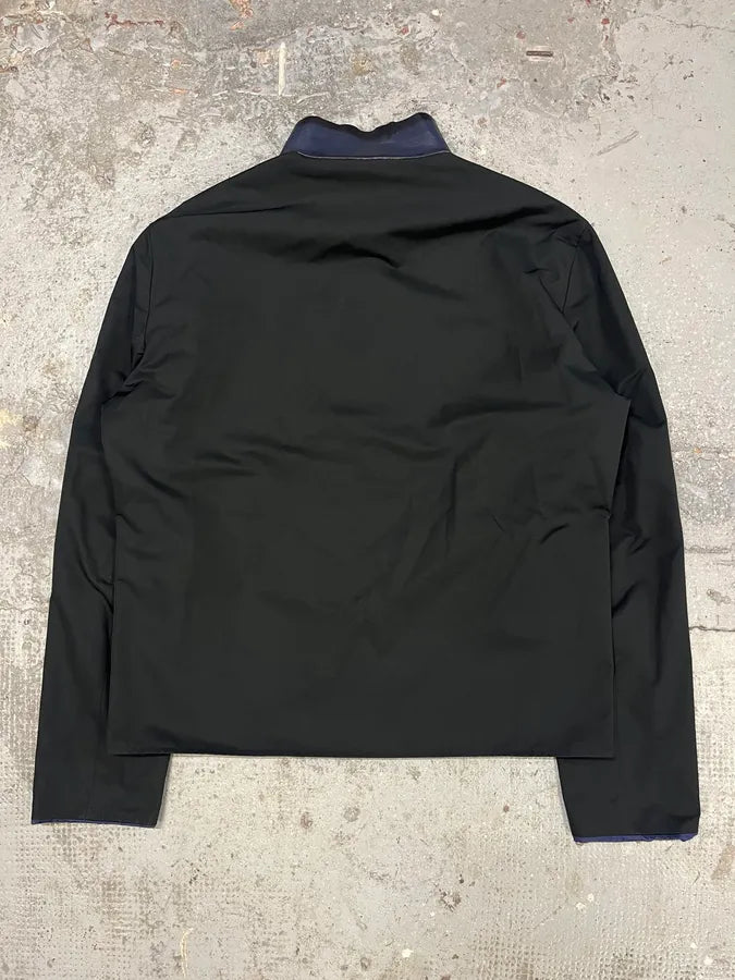 SS2011 Balenciaga Black & Blue Reversible Leather Collar Minimalist Jacket (M/L) WoaMuvr 9