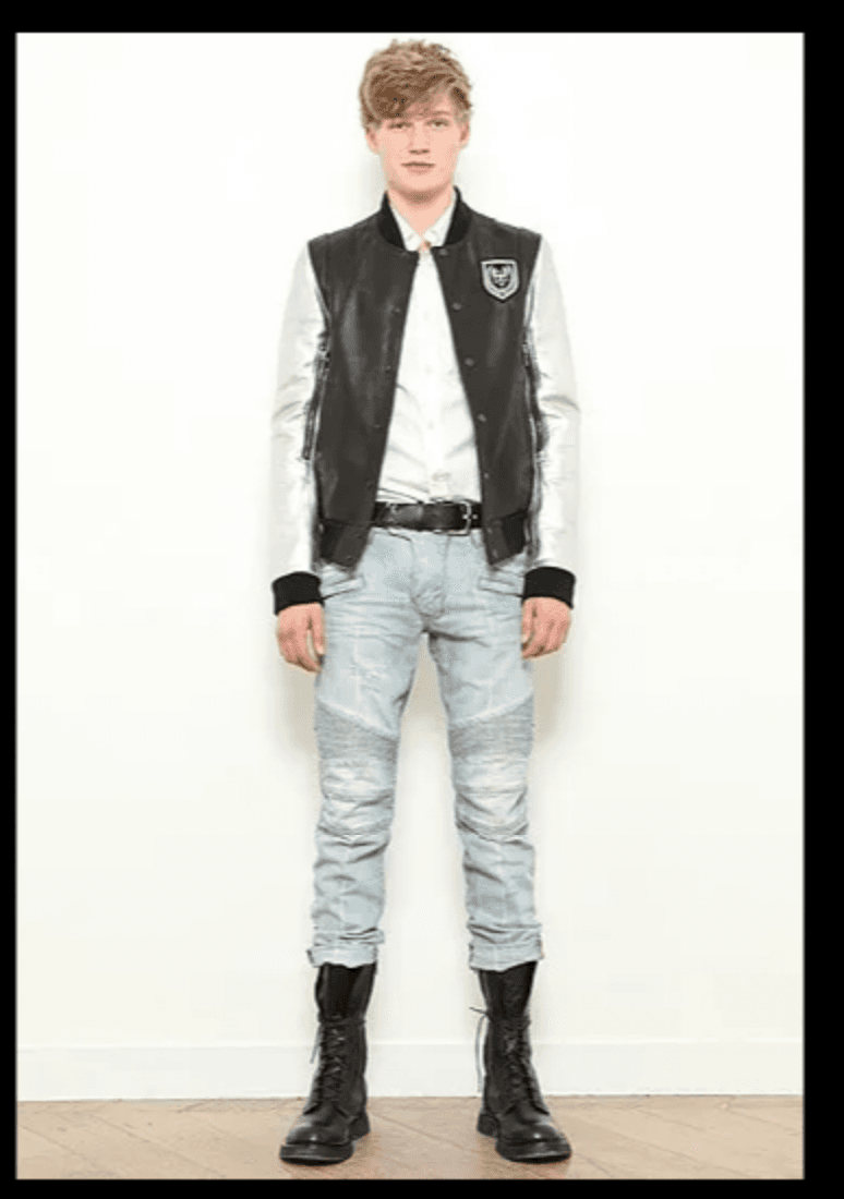 SS2011 Balmain Biker Blue Denim Jeans rEZfPCE 1