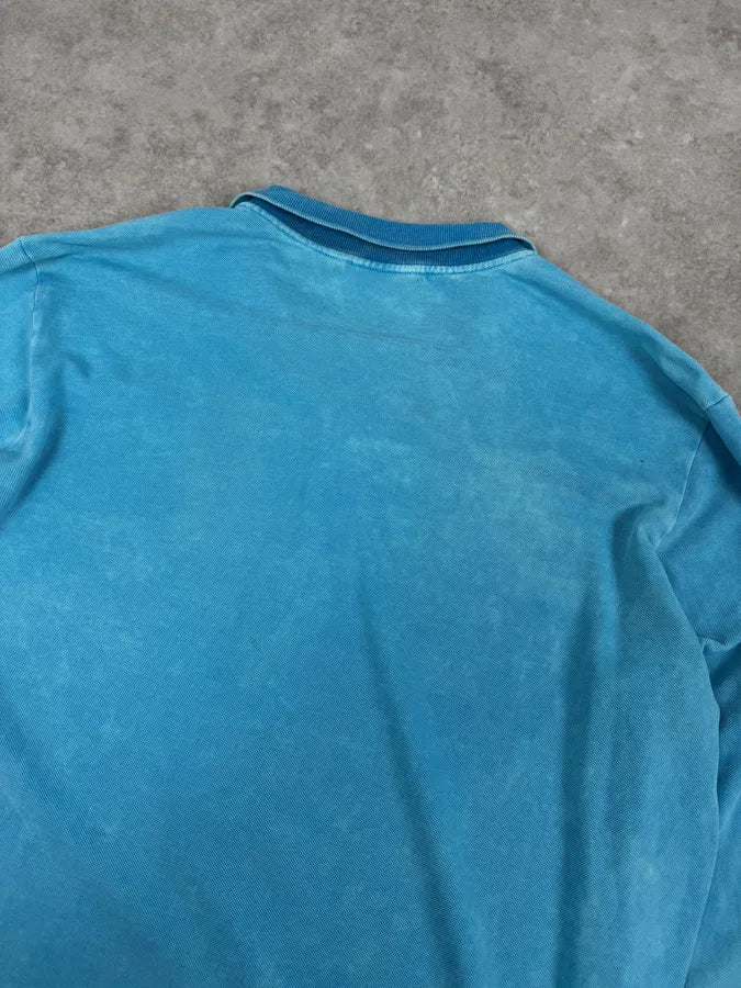 SS2011 Balmain Blue Bleached Longsleeve Polo By Christophe Decarnin kedVSfw 6