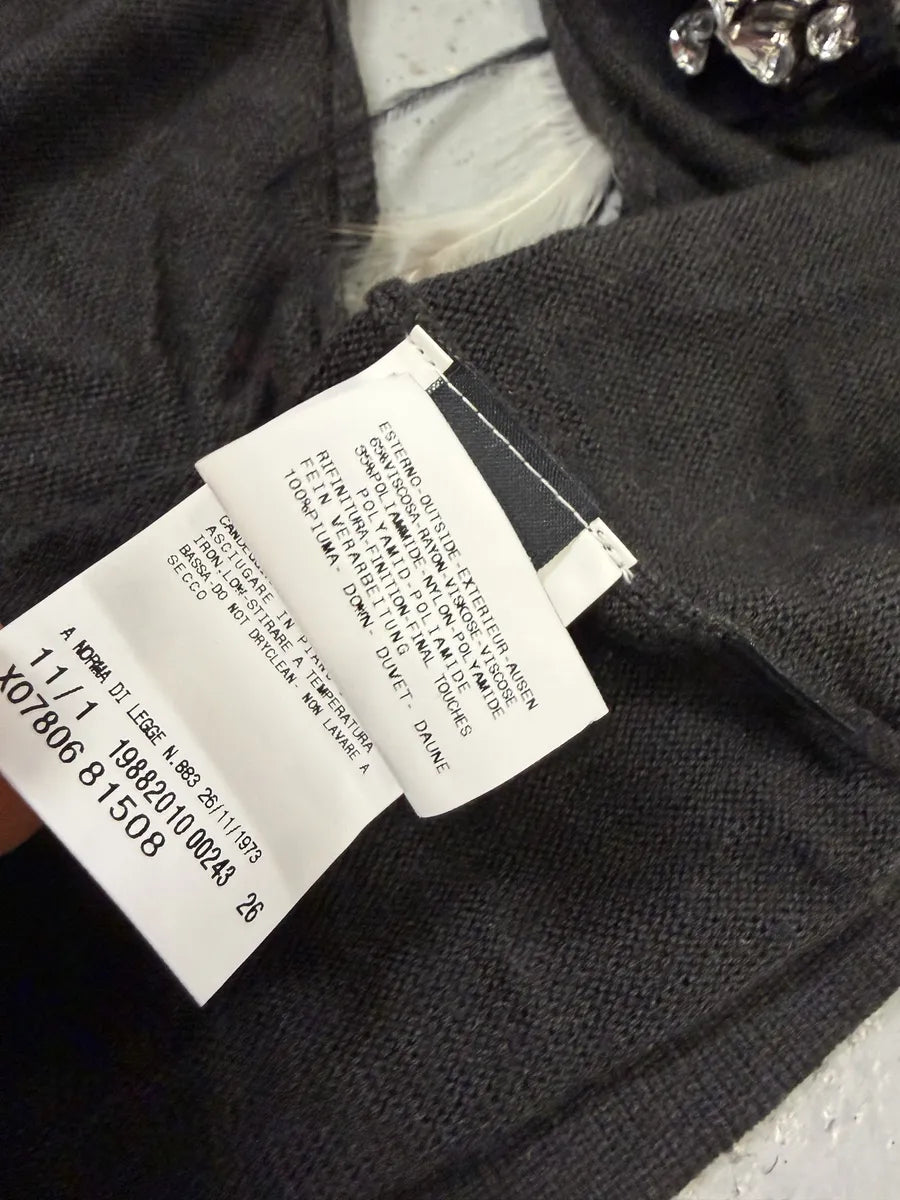 SS2011 Cavalli Black Faux Feather Tank Top cltedZT 6