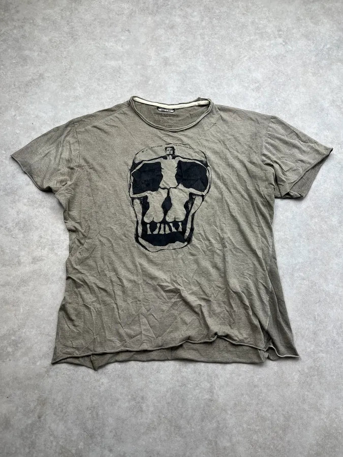 SS2011 Daniele Alessandrini Women Shape Skull Grey T-Shirt NQuisrb 0