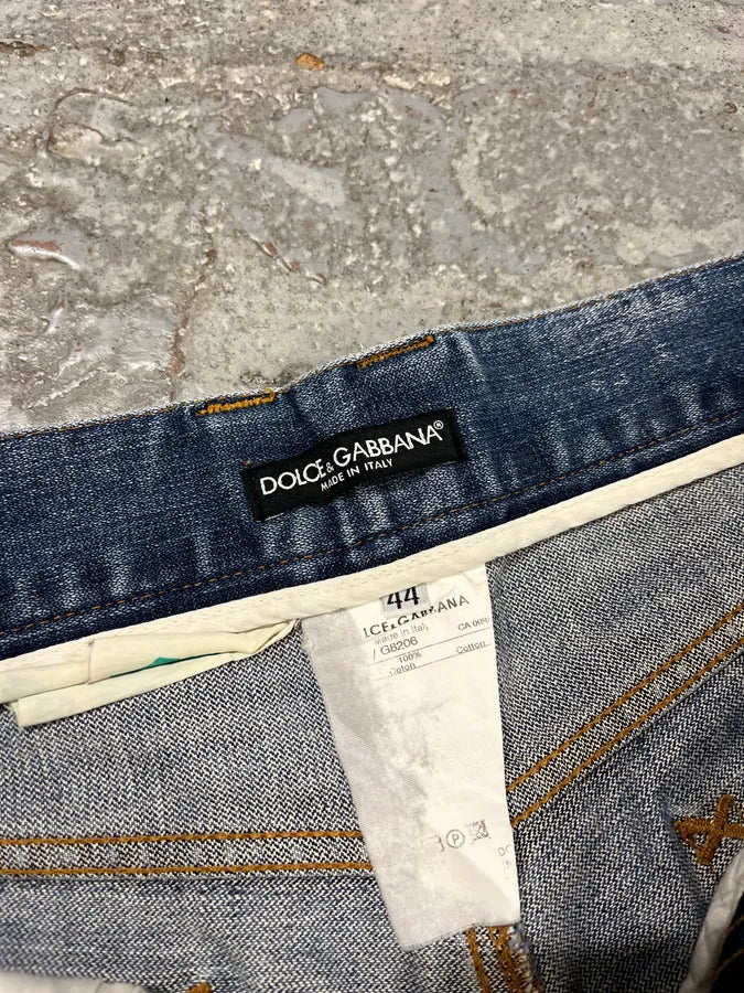 SS2011 Dolce & Gabbana Distressed Blue Denim Jeans zxHsknW 11