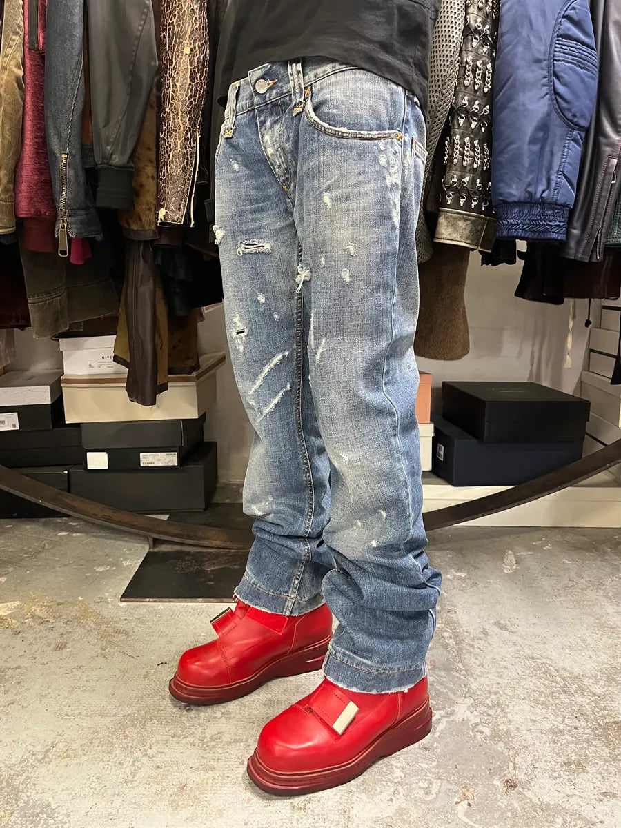 SS2011 Dolce & Gabbana Distressed Blue Denim Jeans zxHsknW 3