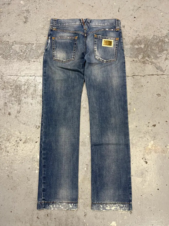SS2011 Dolce & Gabbana Distressed Blue Denim Jeans zxHsknW 7