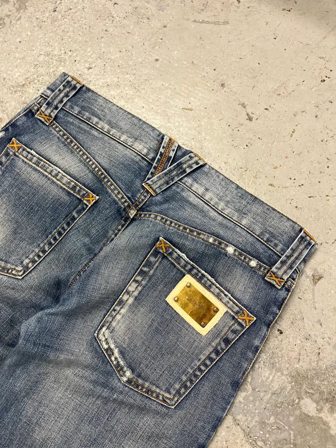 SS2011 Dolce & Gabbana Distressed Blue Denim Jeans zxHsknW 8