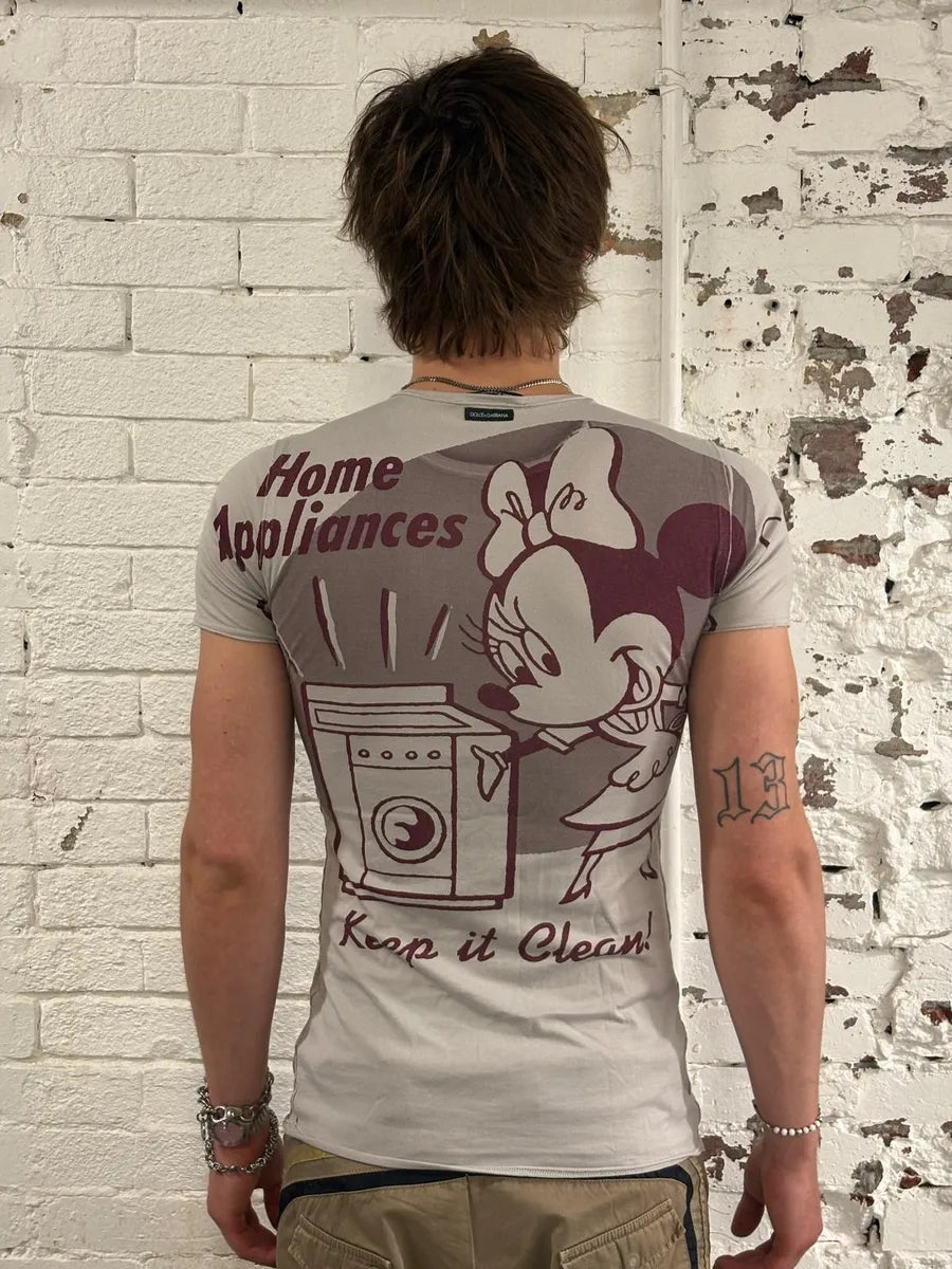 SS2011 Dolce & Gabbana Mickey & Minnie Grey T-Shirt TEypVXw 2