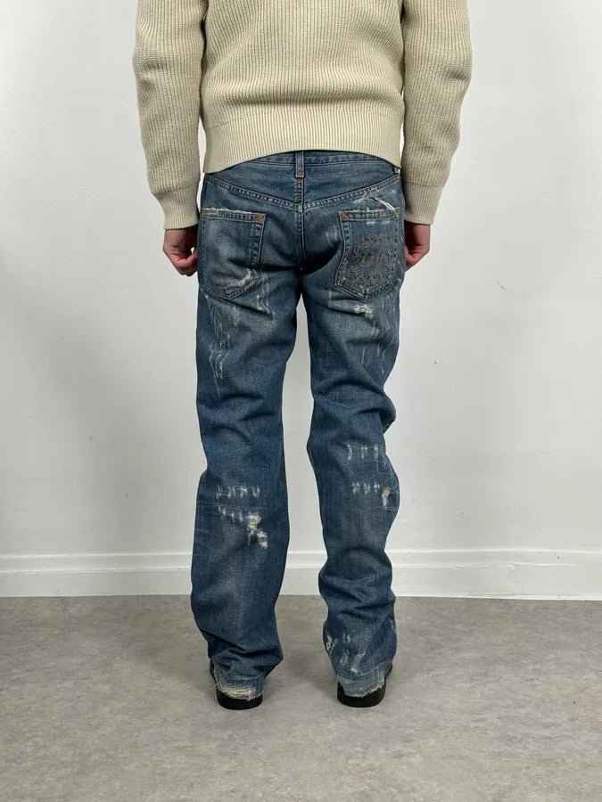 SS2011 Dolce & Gabbana Distressed Blue Denim Jeans JTSuixp 3