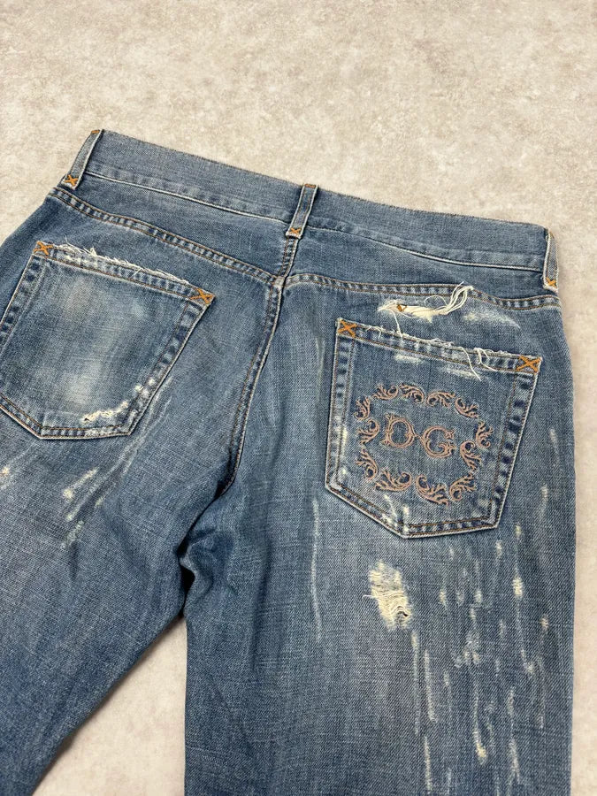 SS2011 Dolce & Gabbana Distressed Blue Denim Jeans JTSuixp 6