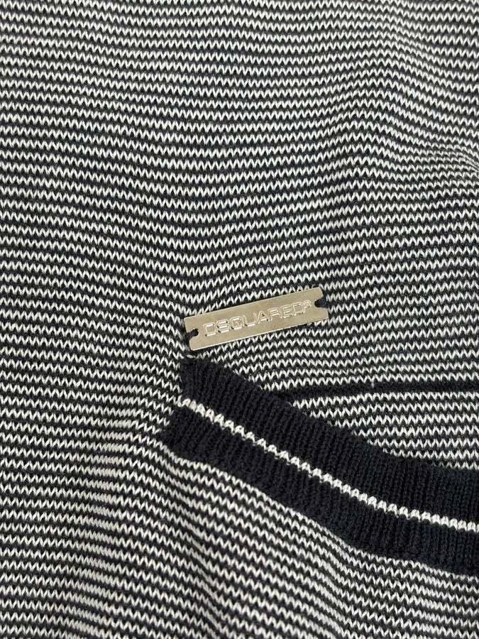 SS2011 Dsquared2 Navy & White Wool Striped Cardigan mWyhqdY 8