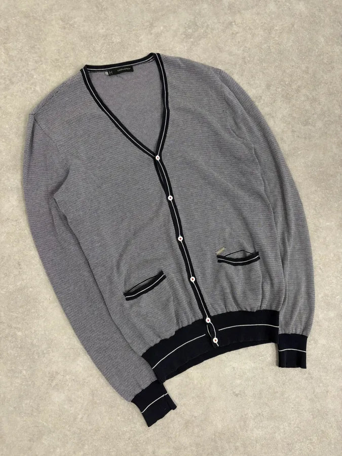 SS2011 Dsquared2 Navy & White Wool Striped Cardigan mWyhqdY 3