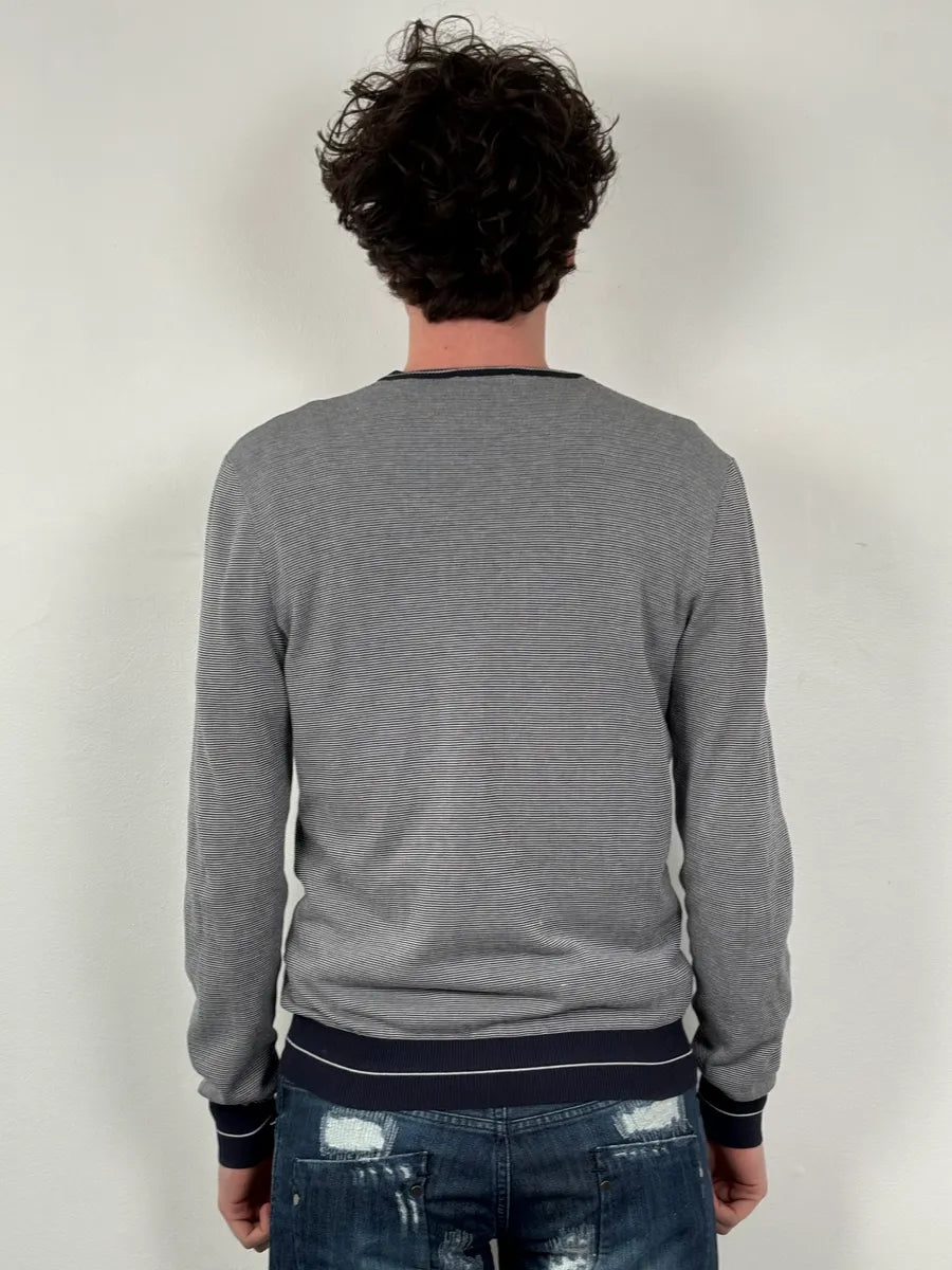 SS2011 Dsquared2 Navy & White Wool Striped Cardigan mWyhqdY 2