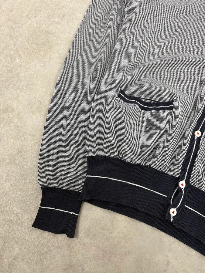 SS2011 Dsquared2 Navy & White Wool Striped Cardigan mWyhqdY 7