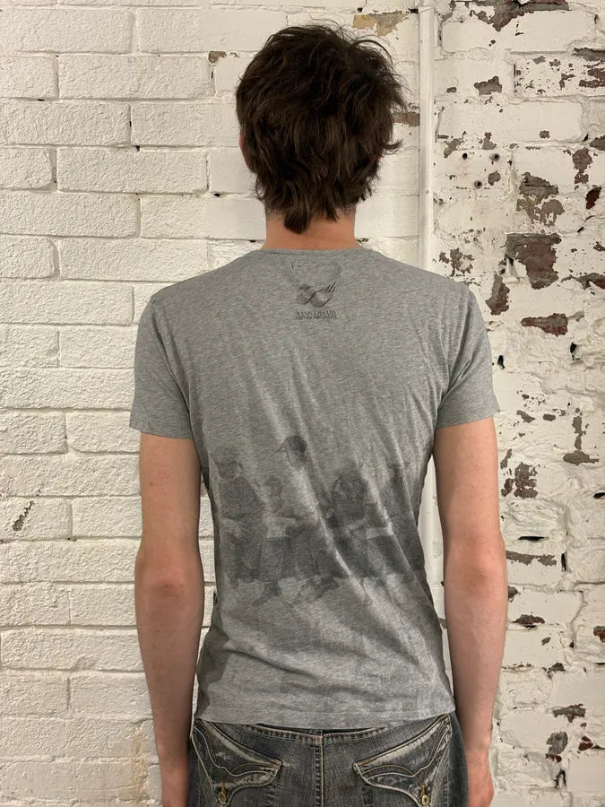 SS2011 Emporio Armani 30th Anniversary NY Workers Grey T-Shirt BHACrXE 2