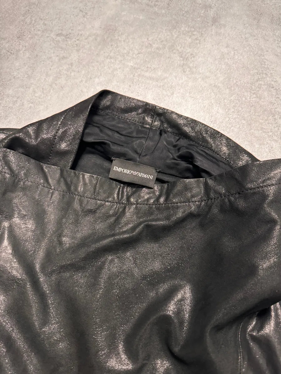 SS2011 Emporio Armani Asymmetrical Goat Leather Vest AAoRzSl 2