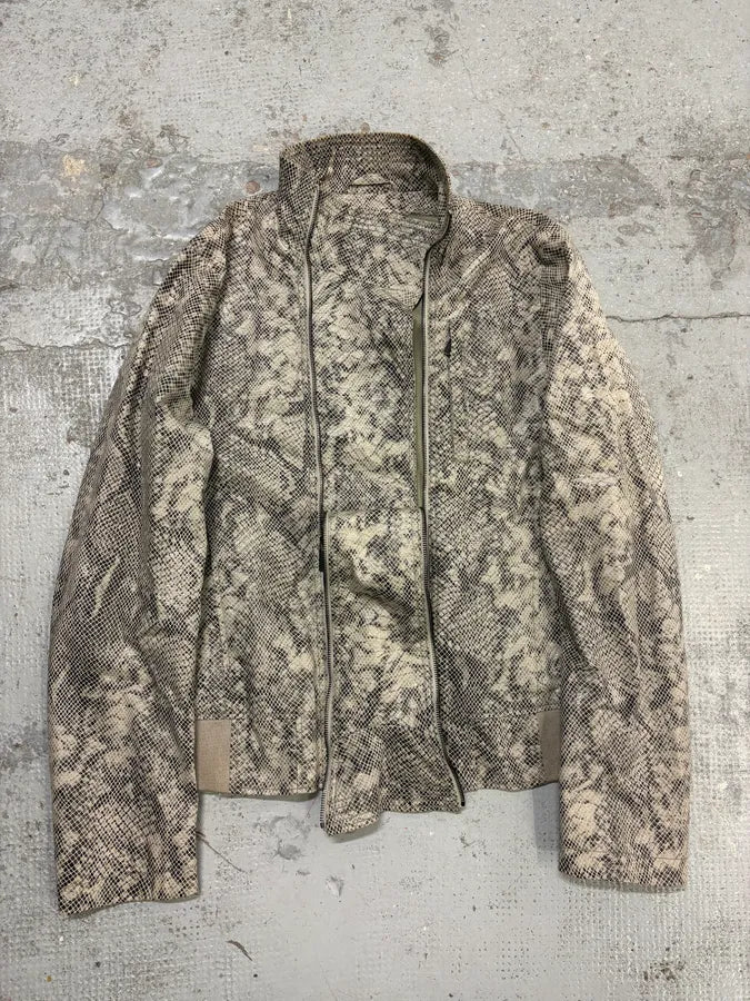 SS2011 Emporio Armani Beige Python Effect Multi Zip Jacket ekWkcRe 8
