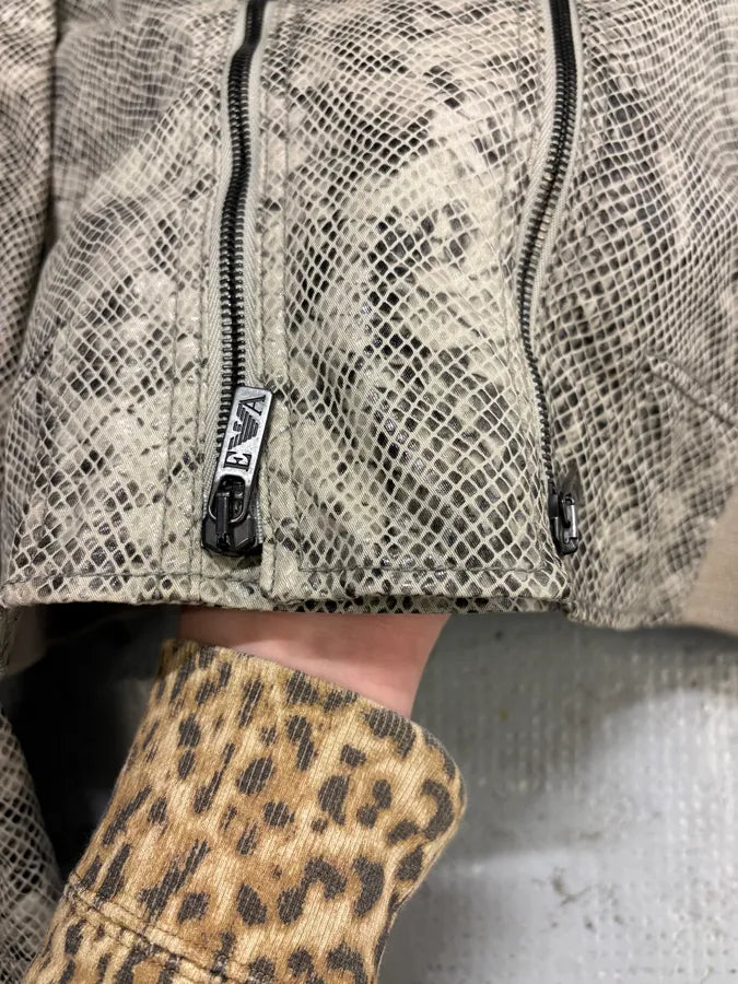 SS2011 Emporio Armani Beige Python Effect Multi Zip Jacket ekWkcRe 11
