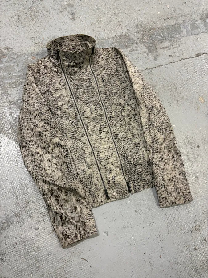 SS2011 Emporio Armani Beige Python Effect Multi Zip Jacket ekWkcRe 4