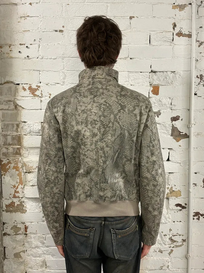 SS2011 Emporio Armani Beige Python Effect Multi Zip Jacket ekWkcRe 3