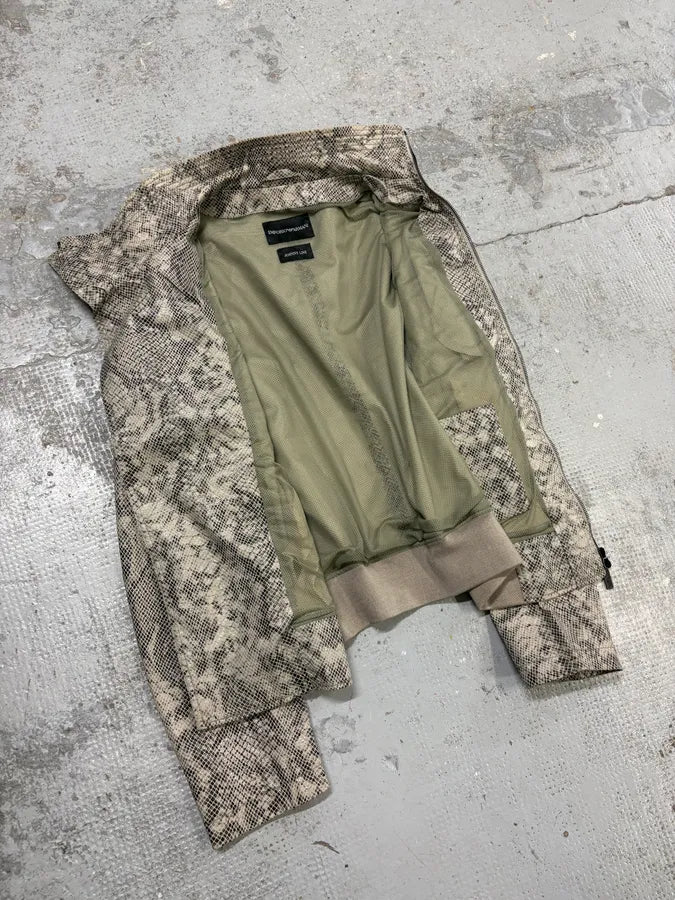 SS2011 Emporio Armani Beige Python Effect Multi Zip Jacket ekWkcRe 7