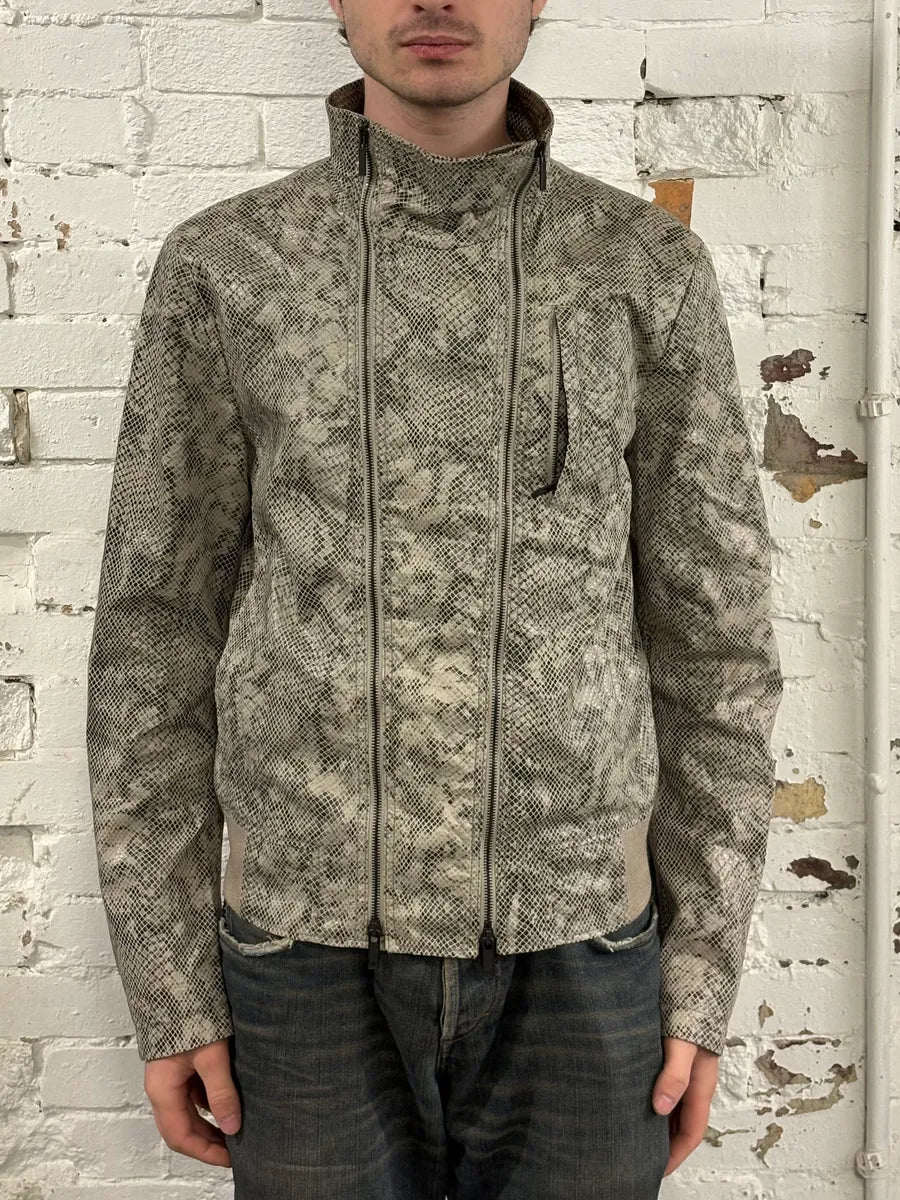 SS2011 Emporio Armani Beige Python Effect Multi Zip Jacket ekWkcRe 1