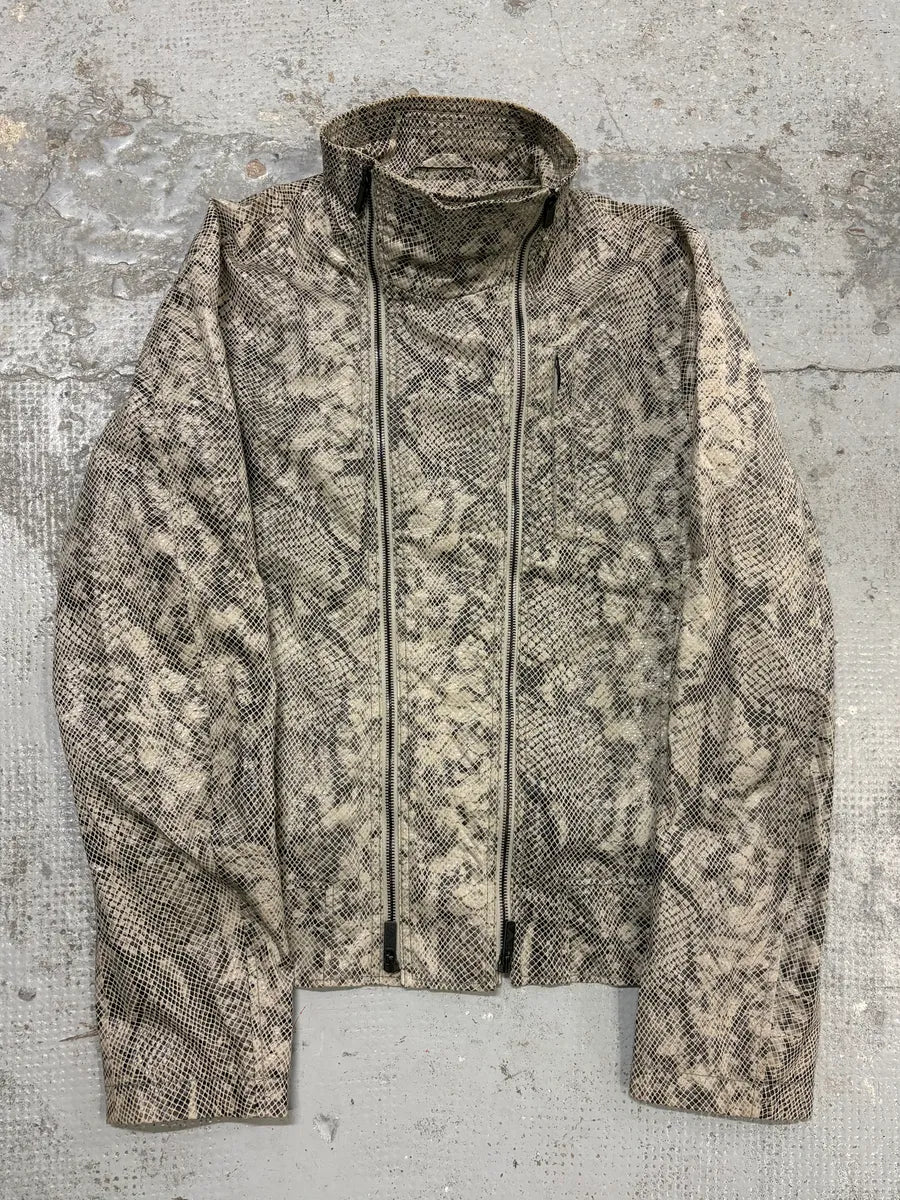 SS2011 Emporio Armani Beige Python Effect Multi Zip Jacket ekWkcRe 0
