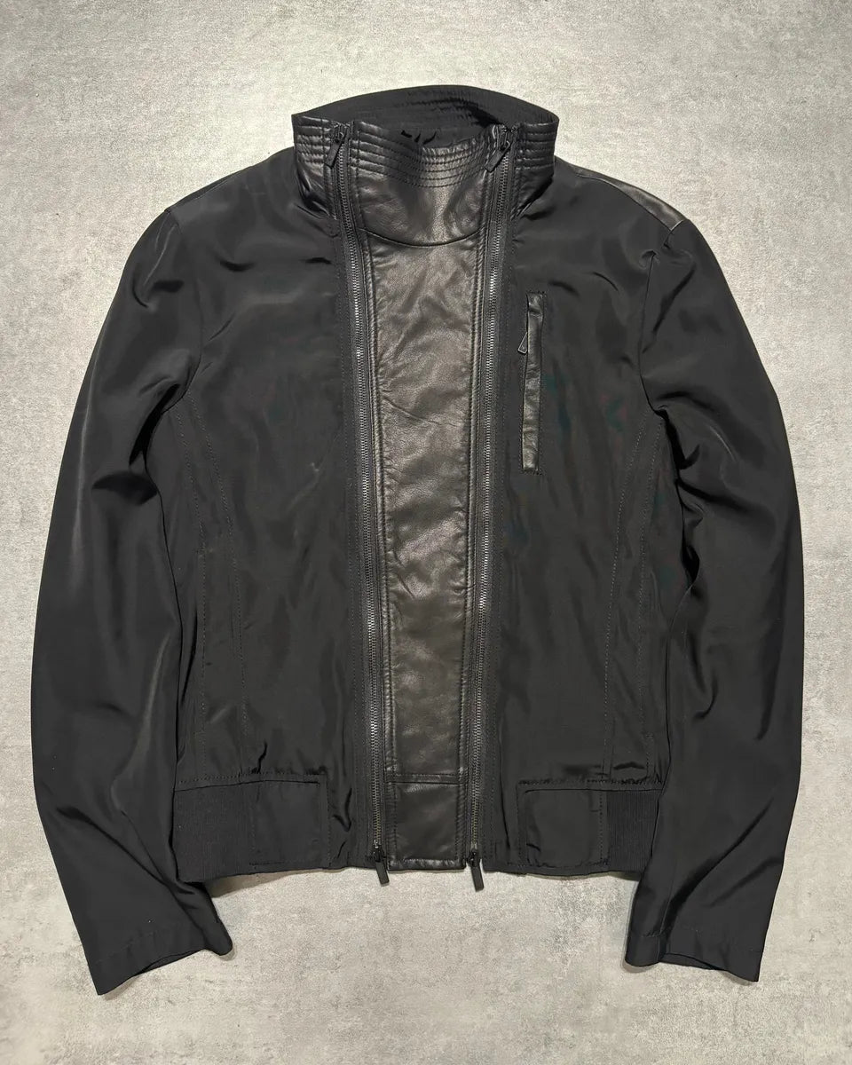 SS2011 Emporio Armani Black 2 Zips Minimalist Jacket qKzrBax 0