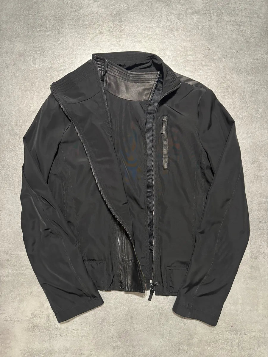 SS2011 Emporio Armani Black 2 Zips Minimalist Jacket qKzrBax 1