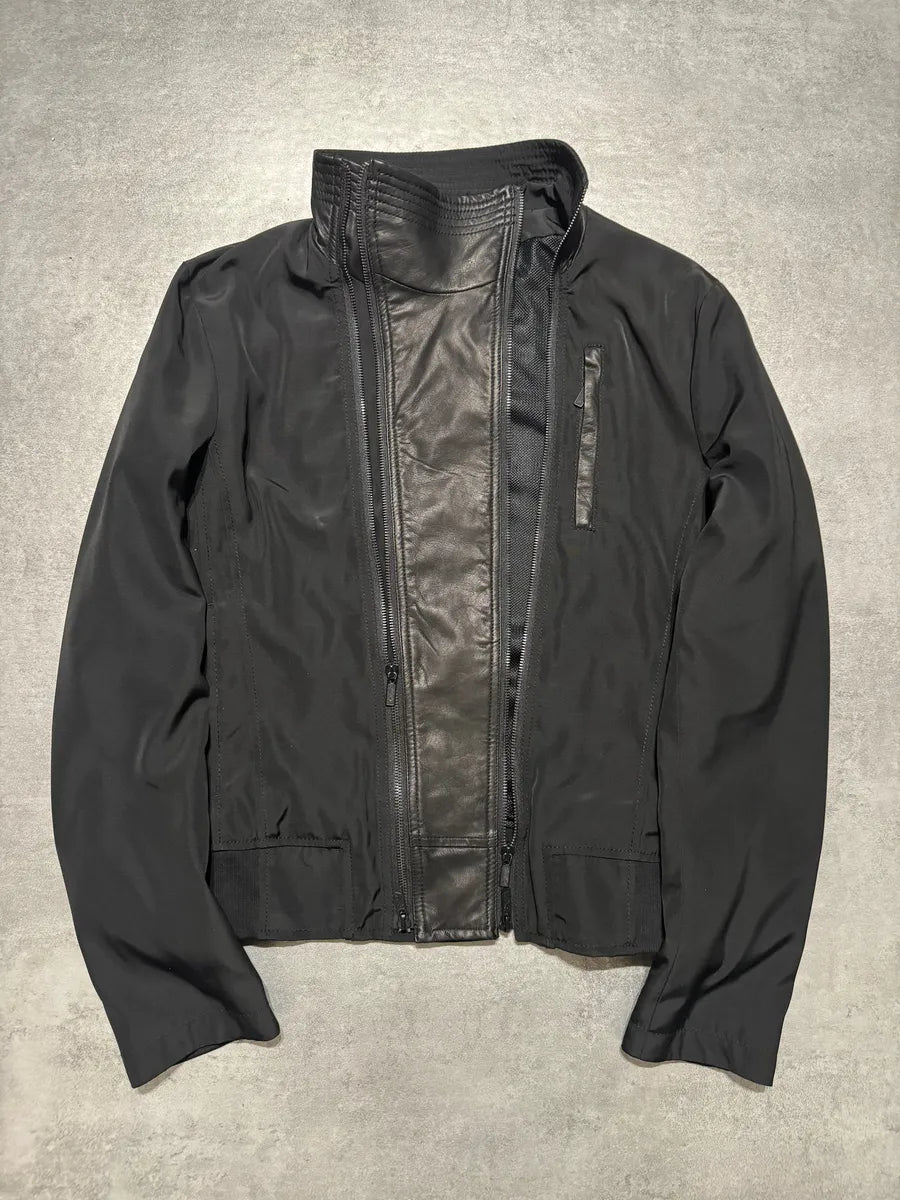 SS2011 Emporio Armani Black 2 Zips Minimalist Jacket qKzrBax 2