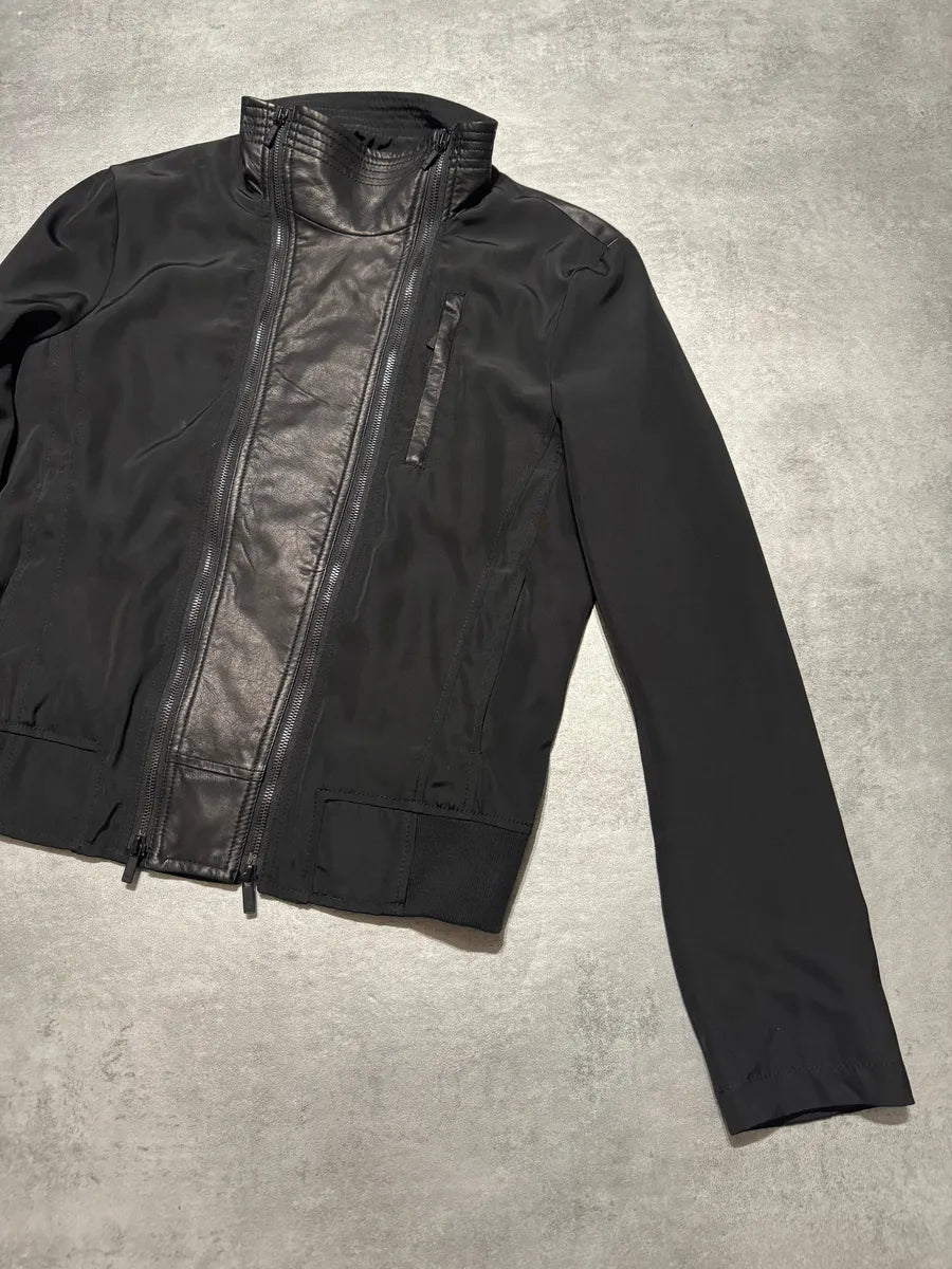 SS2011 Emporio Armani Black 2 Zips Minimalist Jacket qKzrBax 4