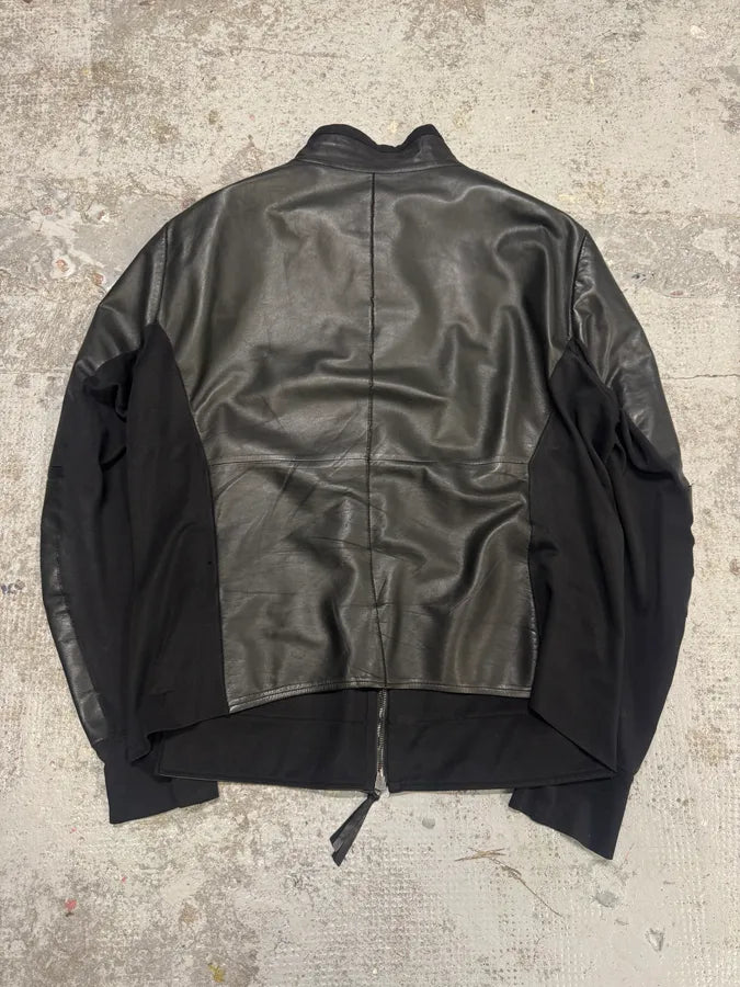 SS2011 Emporio Armani Black Leather Jacket MvKORzq 3