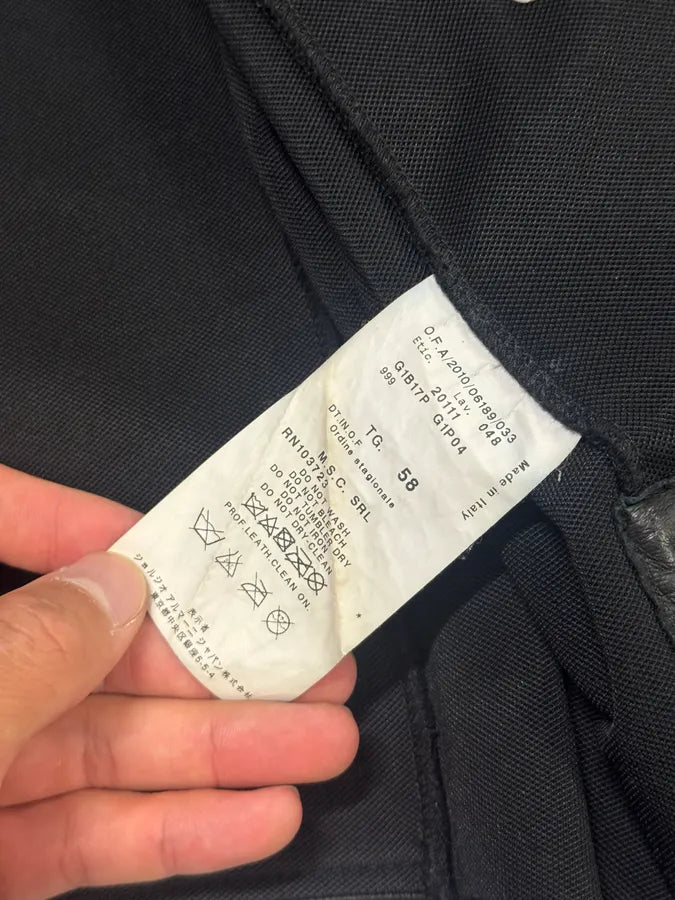 SS2011 Emporio Armani Black Leather Jacket MvKORzq 7