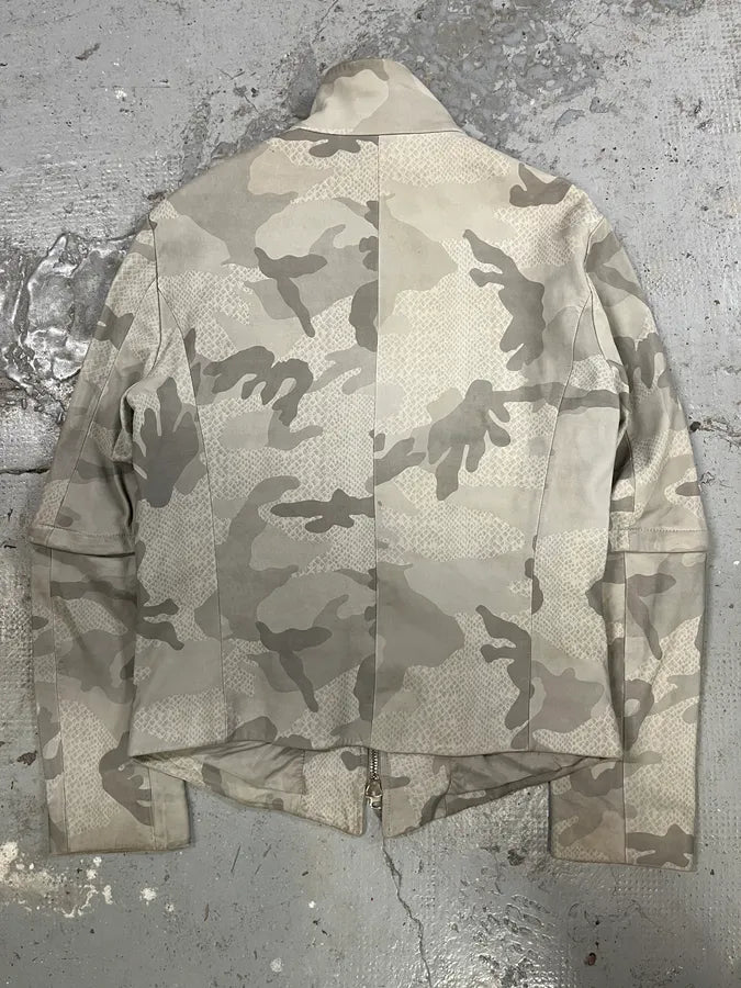 SS2011 Emporio Armani Grey Camo Leather Jacket (M) CsNWdyQ 7