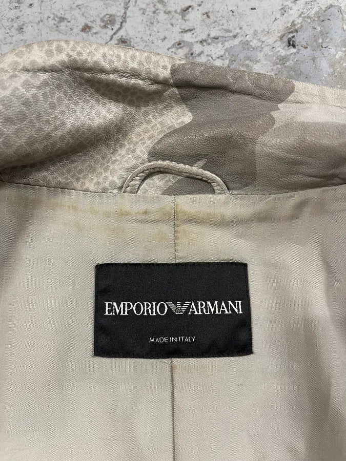 SS2011 Emporio Armani Grey Camo Leather Jacket (M) CsNWdyQ 8