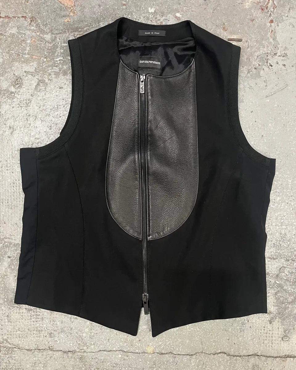 SS2011 Emporio Armani Hybrid Leather Vest (M) 0
